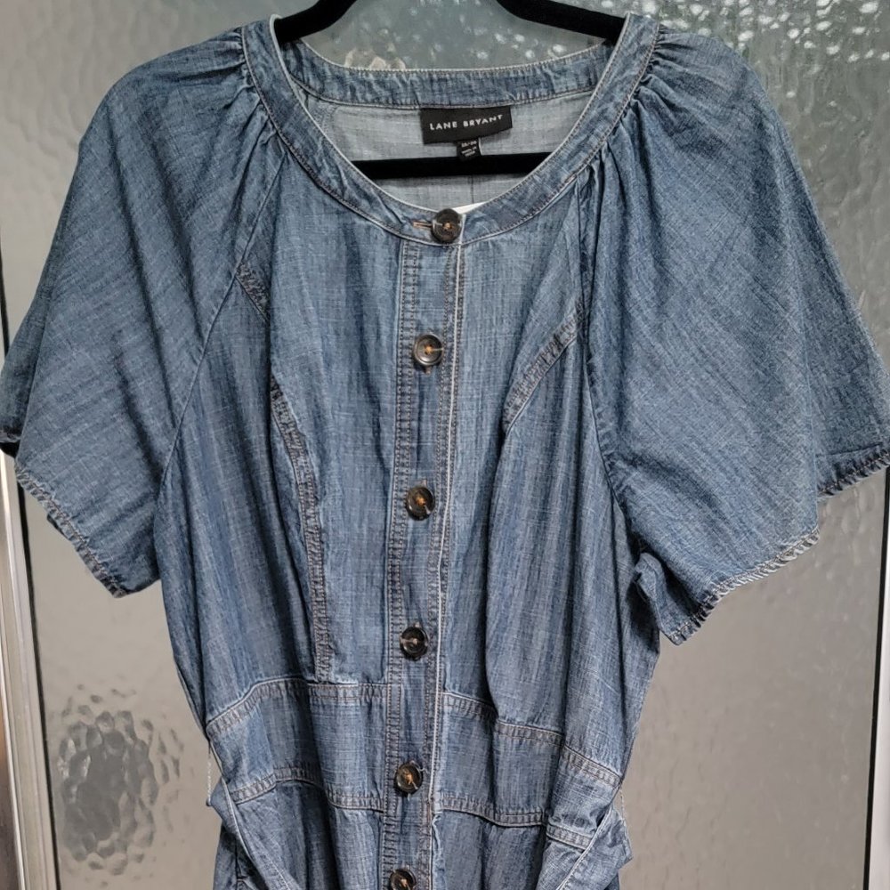 NWT Lane Bryant Button Down Chambray Dress Size 18/20